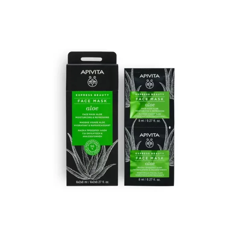 APIVITA EXPRESS BEAUTY FACE MASK ALOE MOISTURIZING 2X8MLX6