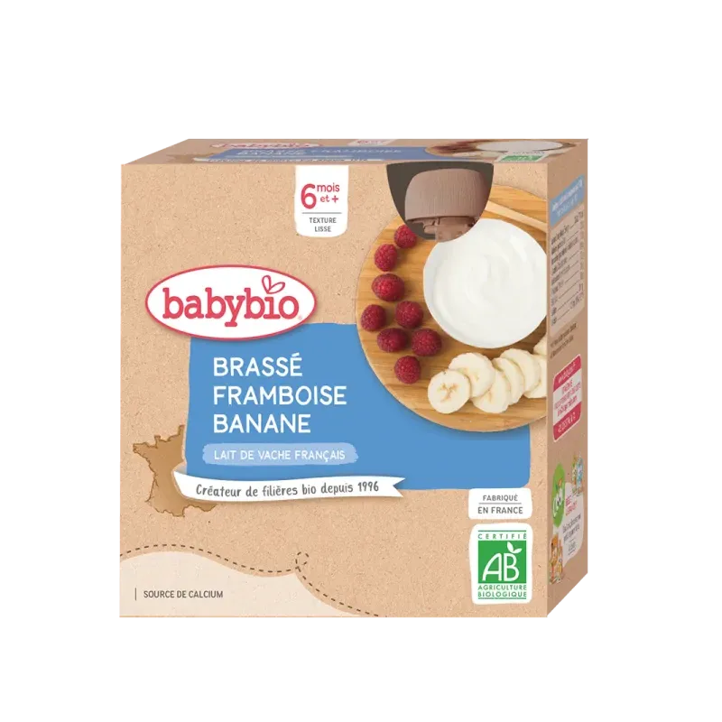Babybio Brassé Framboise Banane 4X85G