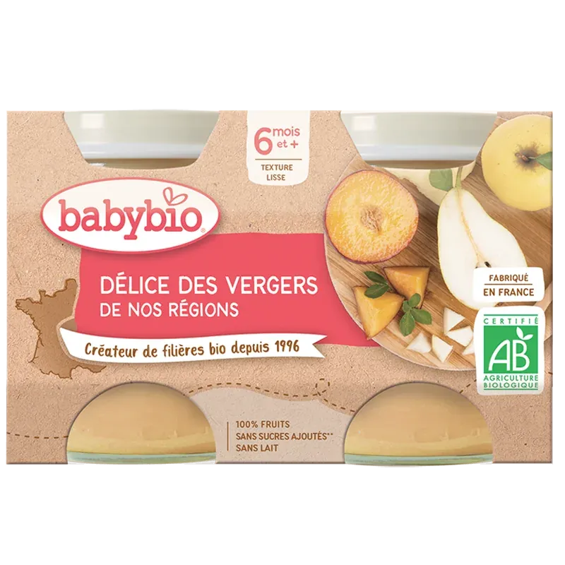 Babybio Délice des Vergers 2X130G