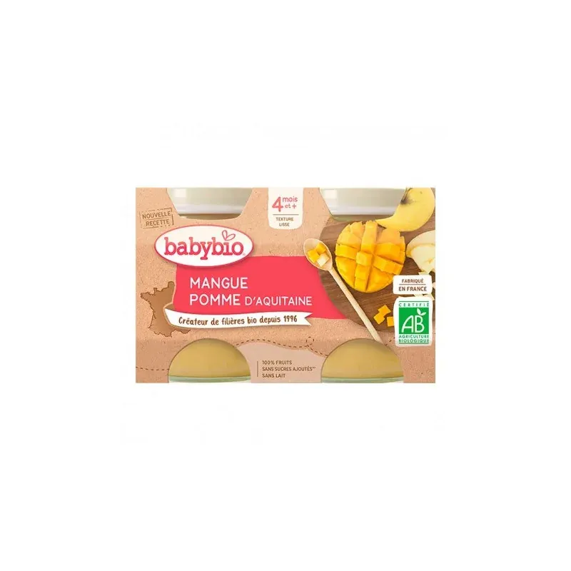 BABYBIO POT MANGUE POMME 2 X 130 G
