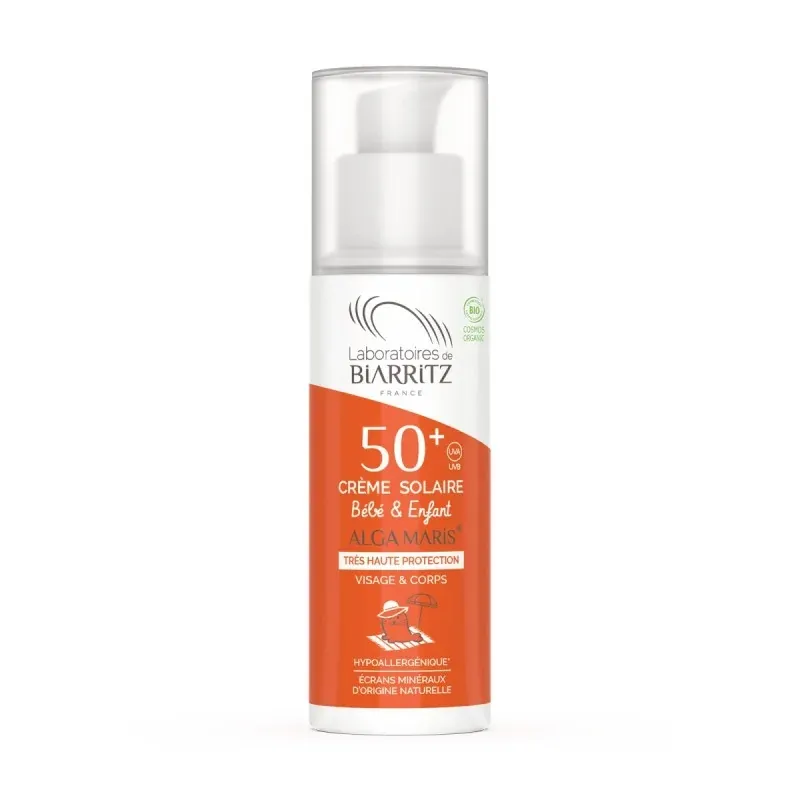 Biarritz CRÈME SOLAIRE BÉBÉ & ENFANT SPF50+ CERTIFIÉE BIO 100ml