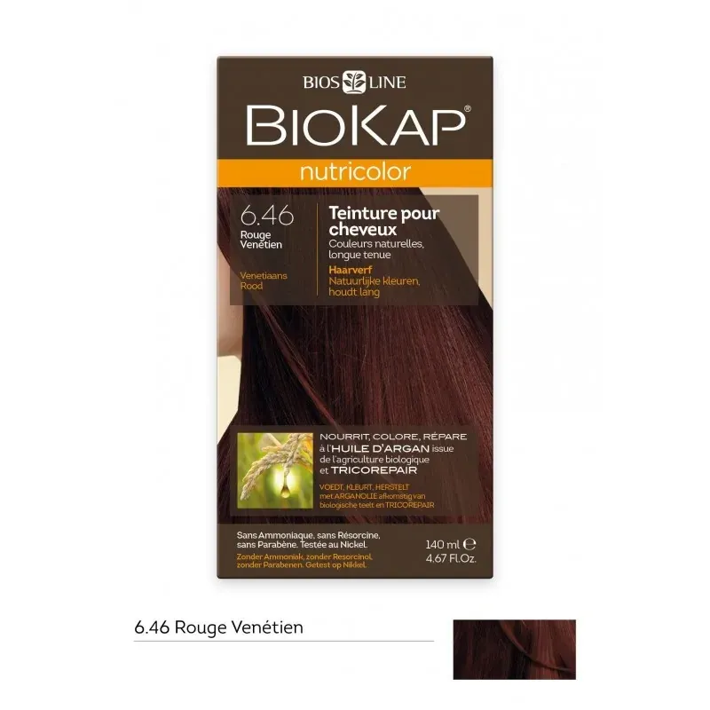 BIOKAP NUTRICOLOR TEINTURE POUR CHEVEUX ROUGE VÉNETIEN 6.46