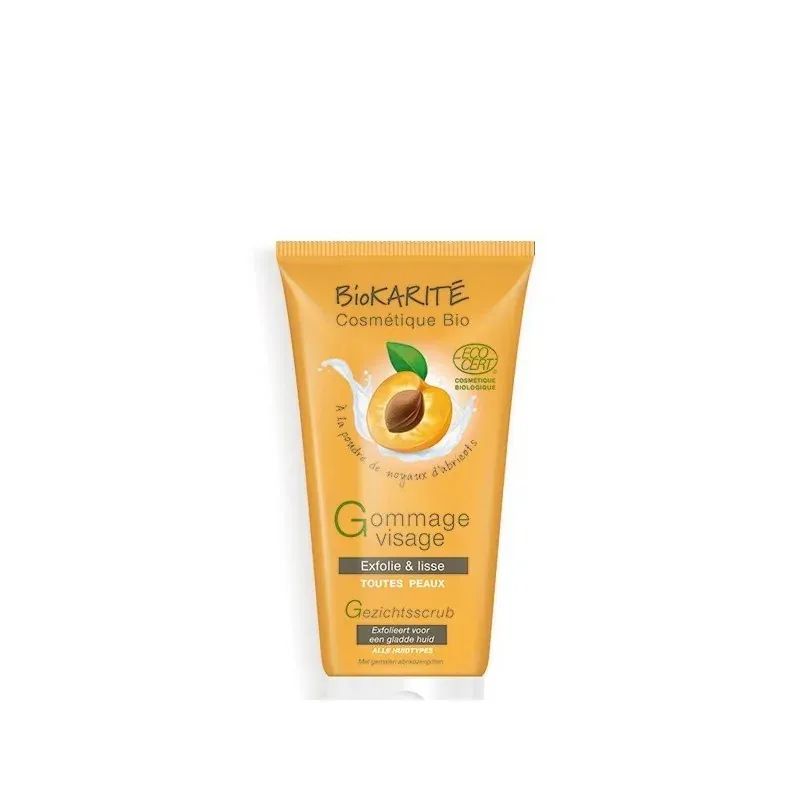 Biokarité Gommage Visage BIO - à la poudre de noyaux d'abricots - 75 ml