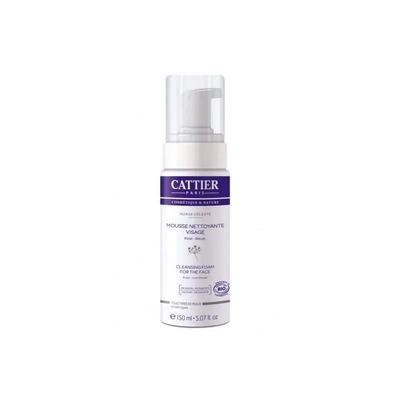 Cattier MOUSSE NETTOYANTE VISAGE- NUAGE CELESTE 150ml                                                