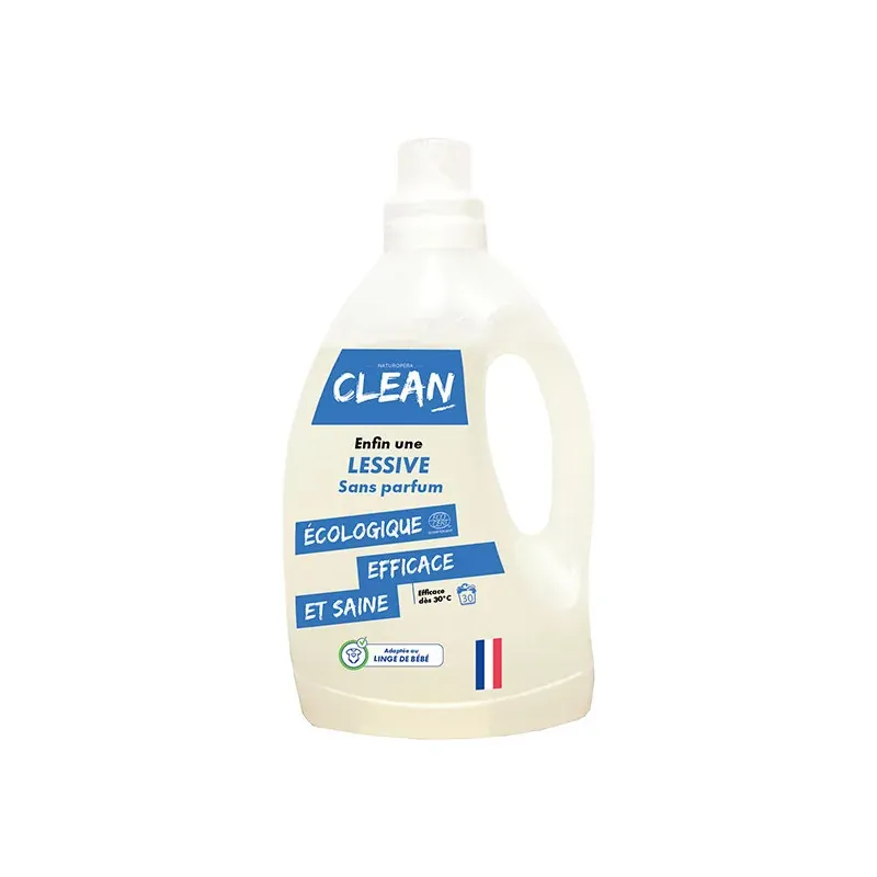CLEAN LESSIVE 30 LAVAGES SANS PARFUM BEBE 1,5L