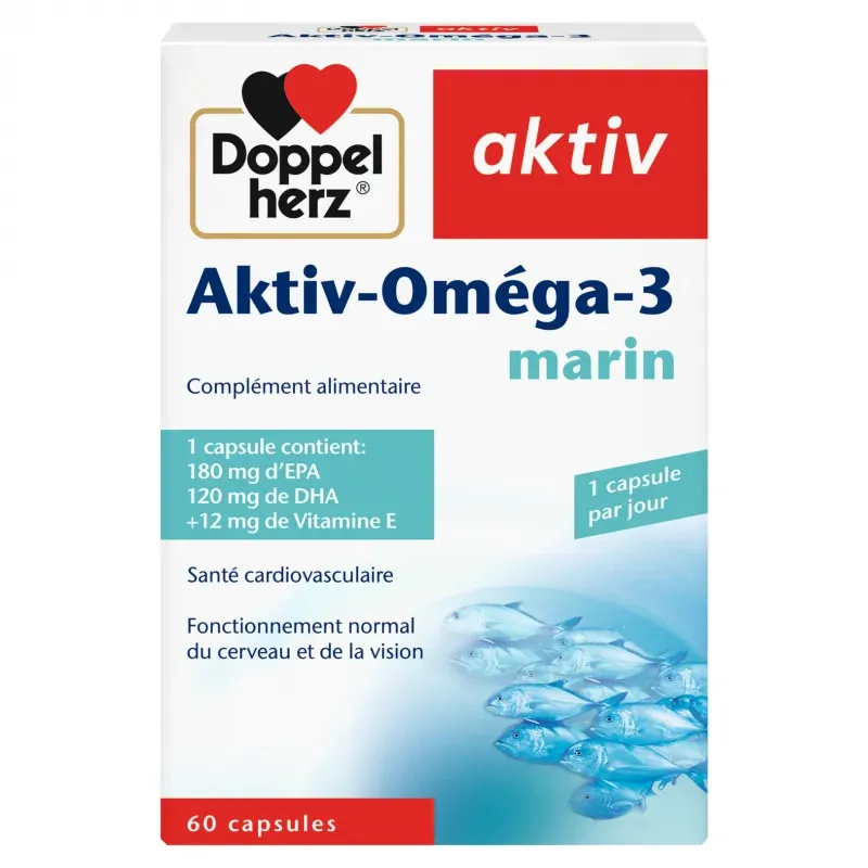 DOPPELHERZ AKTIV OMEGA 3 MARIN 60 CAPSULES