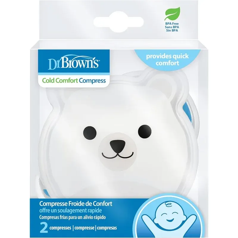 DR BROWNS COMPRESSE FROIDE CONFORT 2 COMPRESSES OURS POLAIRE ET BALEINE