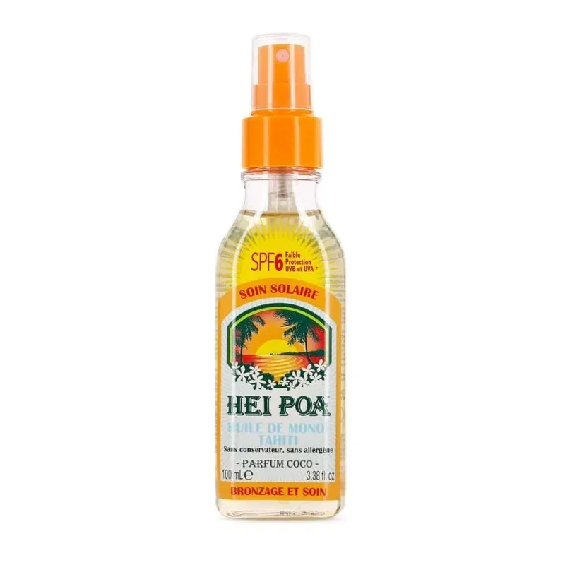 Hei poa huile sèche au monoï-spf 6- parfum coco 100ml