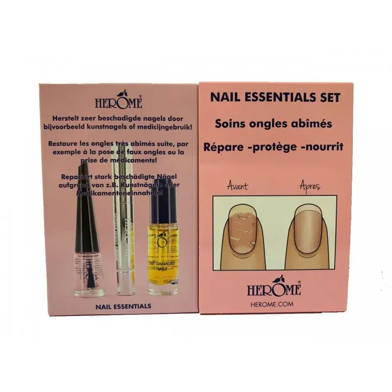 Herôme Nail Essentials Kit R Ongles Abimés Après Pose d'Ongles En Gel 