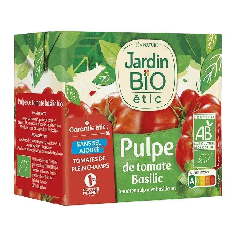 JARDIN BIO PULPE DE TOMATE BASILIC 500G