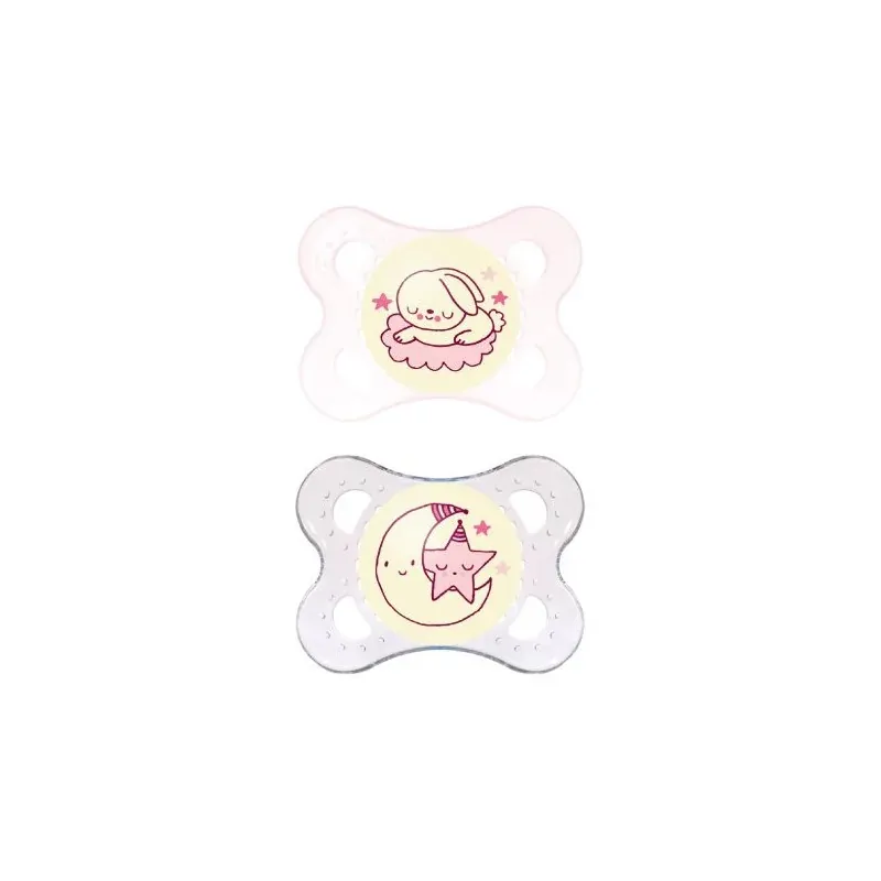 MAM SUCETTE NIGHT 0-6 MOIS SILICONE ROSE