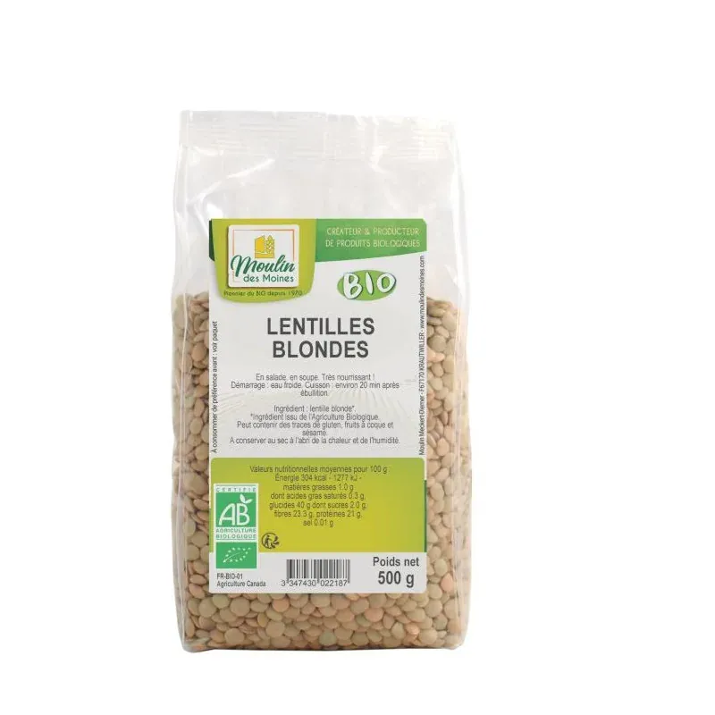 Moulin des Moines LENTILLES BLONDES 500 G