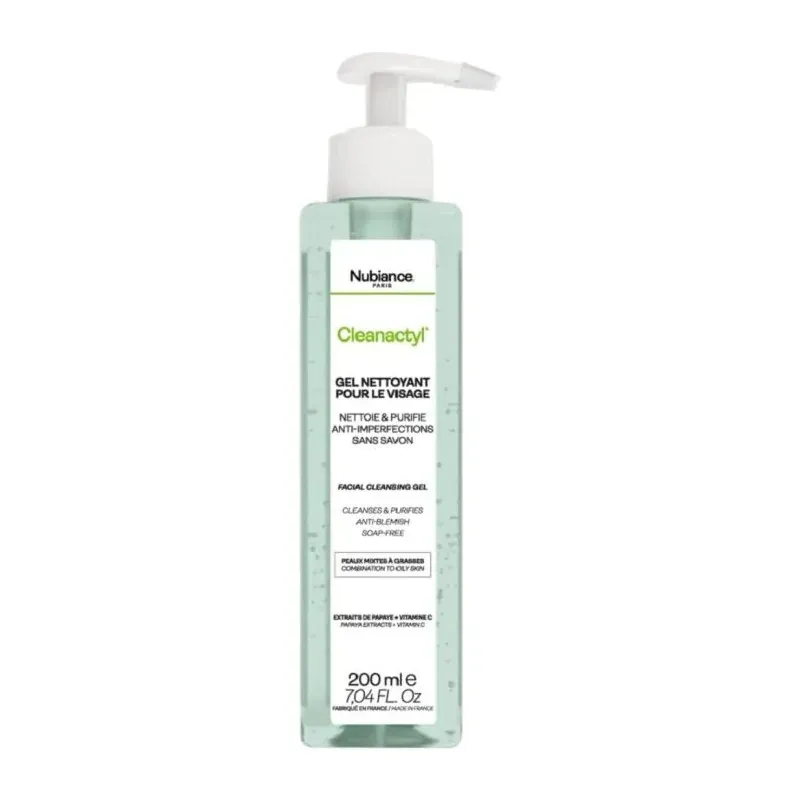 NUBIANCE Cleanactyl Gel nettoyant pour peaux mixtes à grasses 200ml
