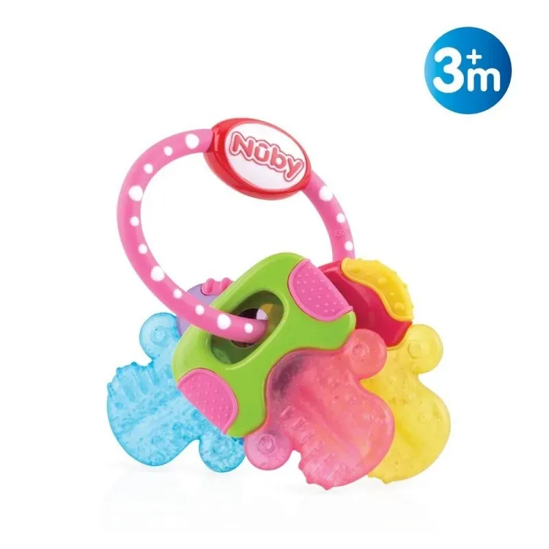 NUBY Clefs de dentition IcyBite réfrigérante avec ICE GEL +4 mois ROSE - ID567