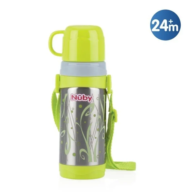 NÛBY THERMOS IMPRIMÉ GEO BEC EN SILICONE TASSE ET AVEC COUVERCLE 360ML ID10278