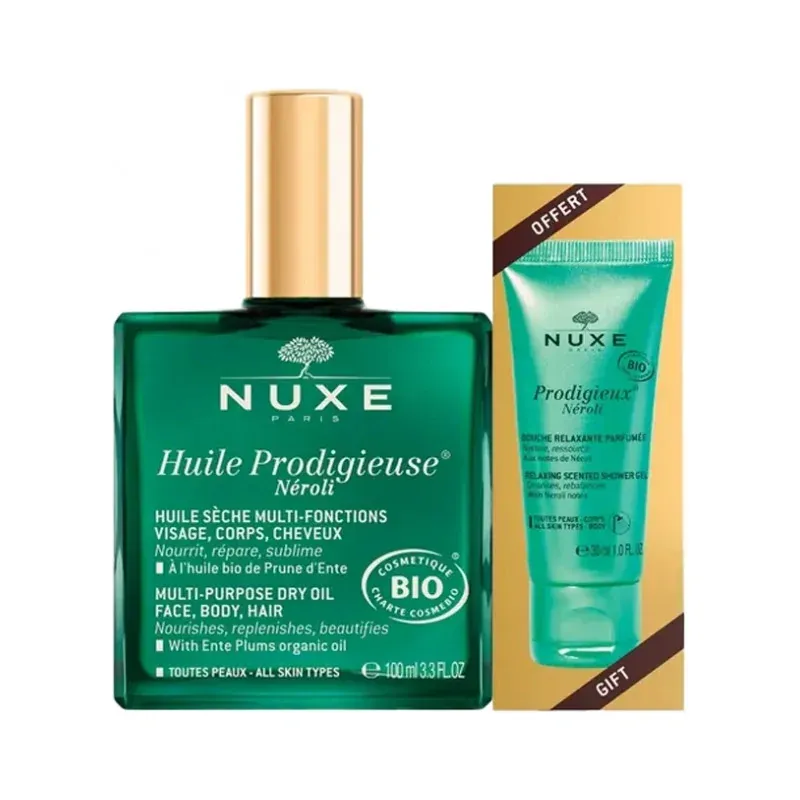 NUXE Huile Prodigieuse - Huile Prodigieuse Néroli 100ml +Gelée de douche Néroli 30ml