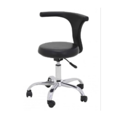 Tabouret pneumatique avec dossier et repose pied INOX L8073