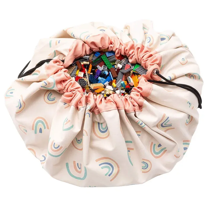 play&go Sac de rangement de jouets et tapis de jeux Play & Go Arc en Ciel
