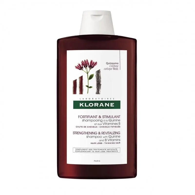 Klorane - Shampoing fortifiant à la Quinine & Edelweiss BIO - Chute de cheveux, cheveux fatigués 400 ml