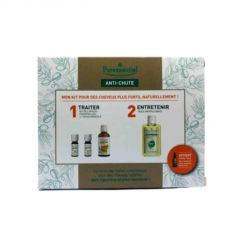 PURESSENTIEL PACK ANTI CHUTE ( HE LEMONGRASS + HE GINGEMBRE + HV ARGAN + HUILE REVITALISANTE ET FLACON OFFERTS