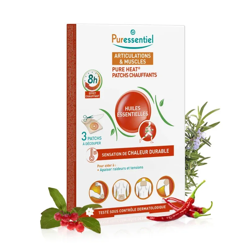 Puressentiel Patchs chauffants articulations & muscles 14 HE - 3 patchs