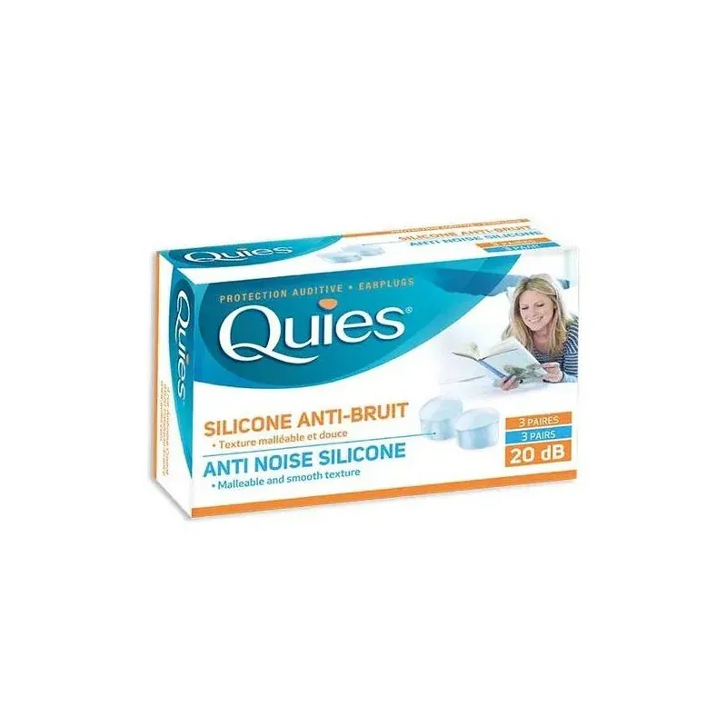 Quies Protection auditive en Silicone anti-bruit confort et discrétion 3 Paires