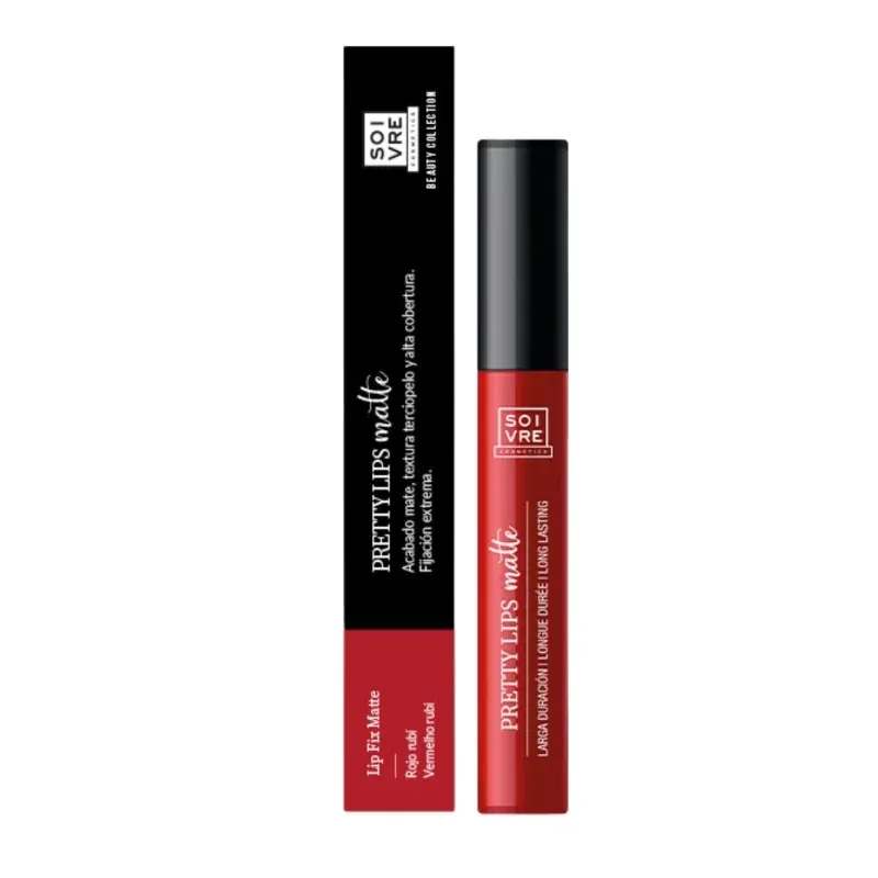 SOIVRE PRETTY LIPS MATTE RED 5ml «ROUGE FONCE» «water proof»