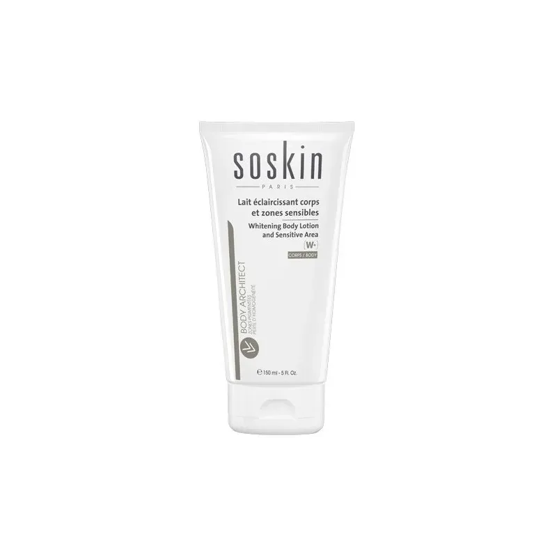 Soskin whitening+ lait eclaircissant corps et zones sensibles 150ml huile de macadamia