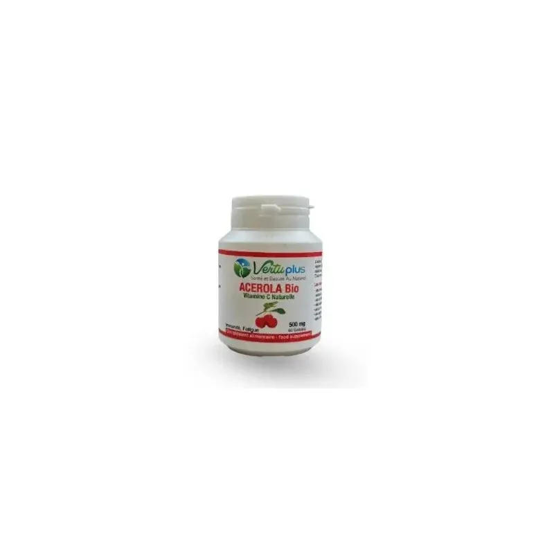 VERTU PLUS ACEROLA BIO VITAMINE C NATURELLE 500 MG 60 GÉLULES