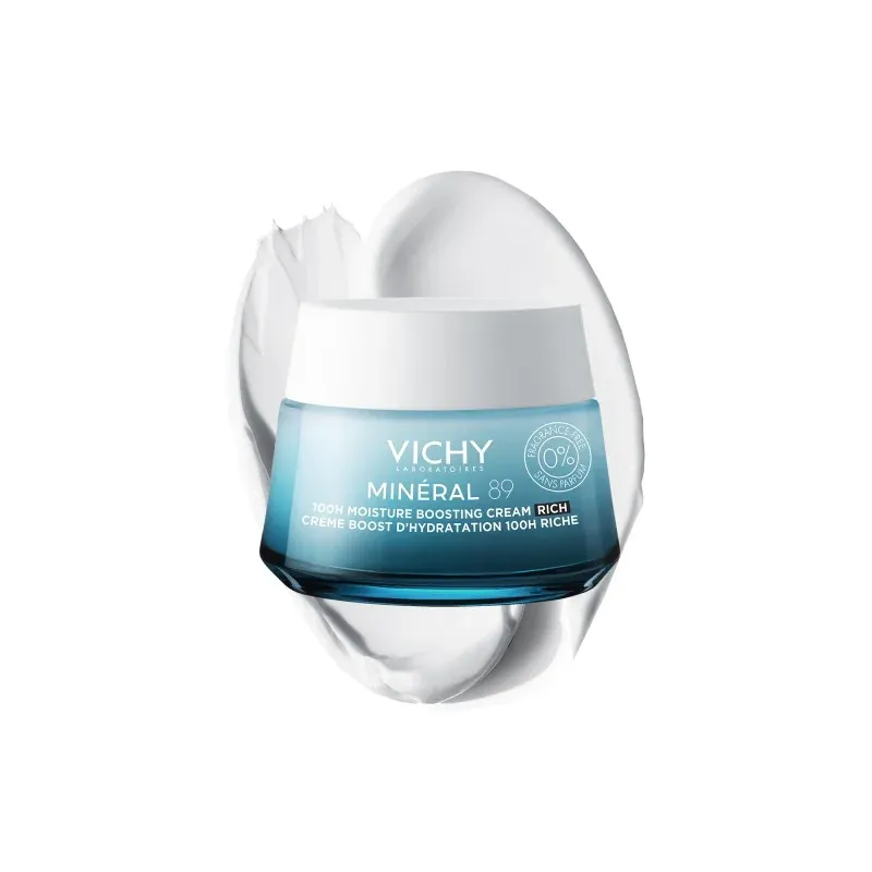 VICHY MINÉRAL 89 CRÈME RICHE BOOST D’HYDRATATION 100H SANS PARFUM 50ml