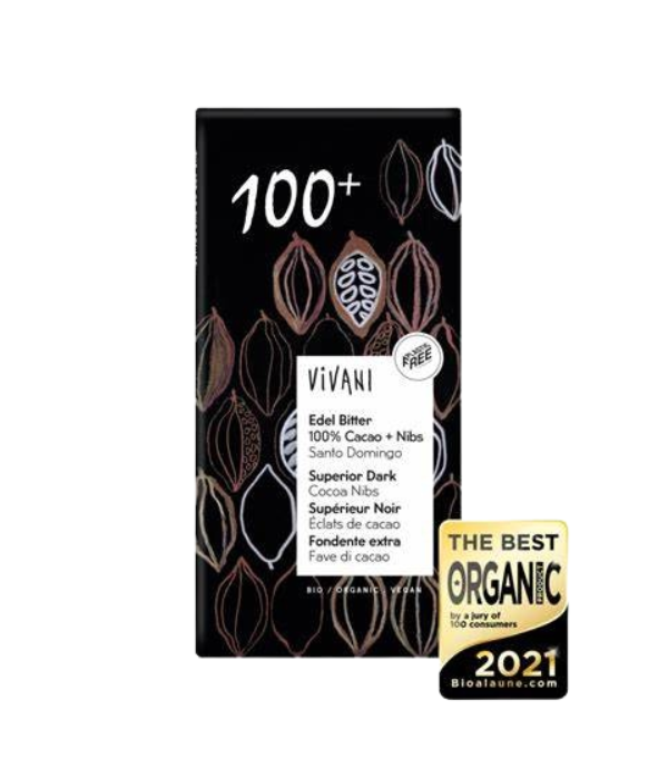 VIVANI TABLETTE DE CHOCOLAT SUP 100% CACAO 80G